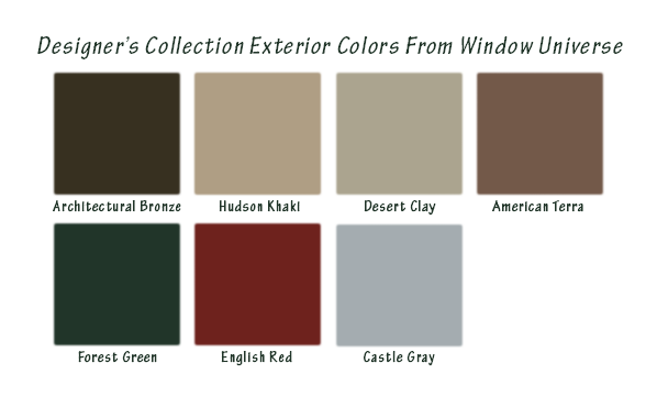 Many exterior window colors available